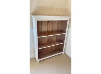 A Painted Knotty Pine Two Shelves Bookcase