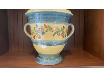 A Wonderful Hand Decorated Vase With Handles ' Terre E Provence' Made In France.