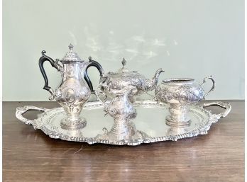 Lambert Coventry 5 Piece Antique Sterling Silver Tea Service 1901 London 144.16 Gross OZT