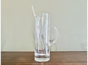 Tiffany & Co Crystal Martini Pitcher With Stirrer