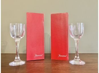 Pair Of Heavy And Gorgeous Baccarat Rhine Wine Stems In Tranquility Pattern