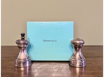 Vintage Tiffany & Co Pair Sterling Silver Salt Shaker And Pepper Mill With Original Box