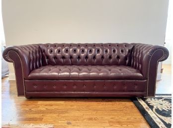 Leather Center Inc. Chesterfield Button Tufted Leather Sofa