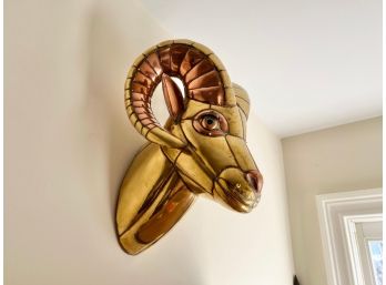 Vintage Sergio Bustamante Brass Ram Head.