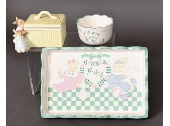 Charpente Division Of Michel & Co. Baby Tray, Cup And Rabbit Box