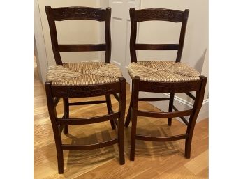 Two Rush Seat Stools