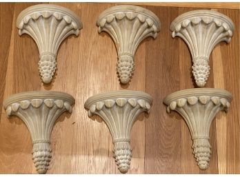 Six Plaster Wall Sconces