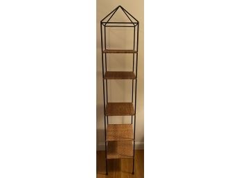 Five Tier Iron And Woven Stand