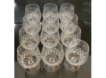 Twelve Crystal Wine Glasses