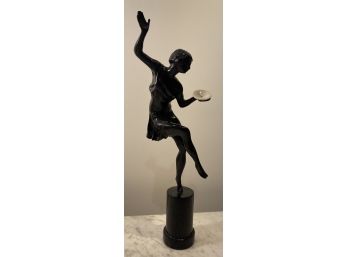 Bronze Figure On Marble Plinth