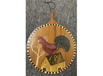 Paint Decorated Rooster Wall Decor