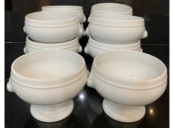 Ten French Bowls With Lions Heads