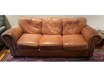 Hancock And Moore Camel Colored Leather Couch