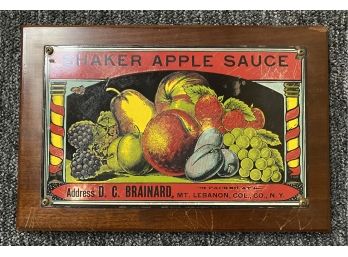 Vintage Metal And Enamel Sign Mounted On Board