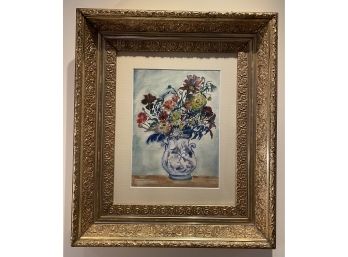 Framed Watercolor Signed Alias Newman