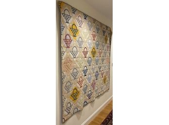 Hand Made Quilt With Baskets