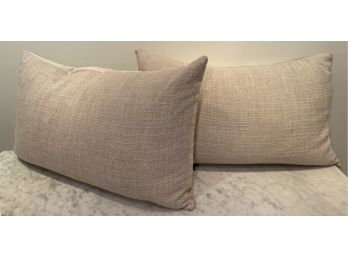 Two Down Pillows With Zip Off Covers