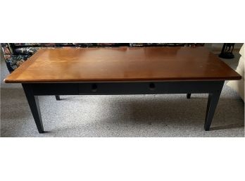 Thomasville One Drawer Coffee Table With Black Base