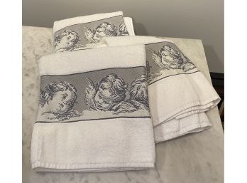 Three Besana Cotton Towels With Cherubs