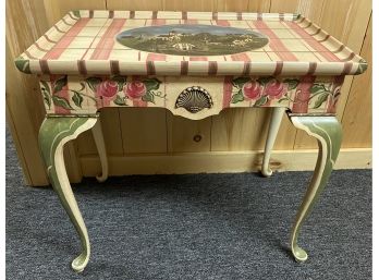 Brandt Furniture Small Table Paint Decorated By R.S. Blume