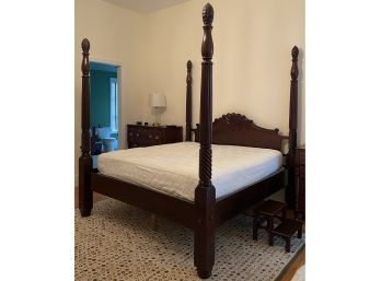 Massive King Size Four Post Mahogany Bed Frame And Stairs