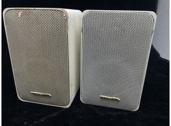 Pair Of White Realistic Speakers