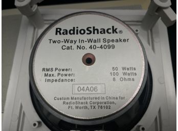 Radio Shack 2 Way In Wall Speaker