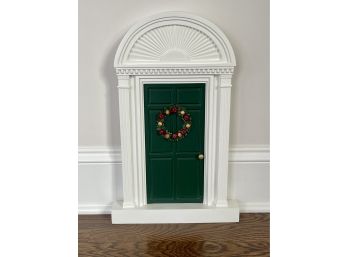 Byers Choice Green Front Door W Apple Wreath