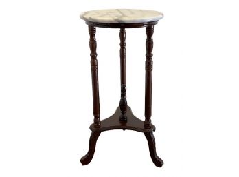 Round Marble Top Pedestal Table/ Plant Stand