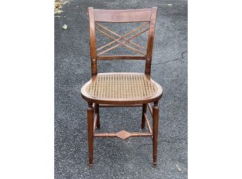 Cross Back Side Chair With Cane Seat