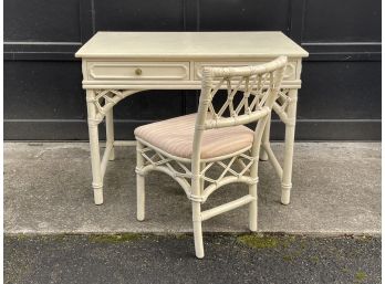 Contemporary Faux Bamboo Writing Desk And Chair