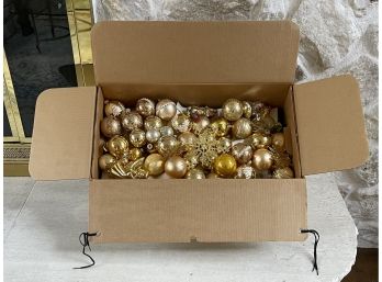 Assorted Gold Tone Vintage Christmas Ornaments