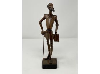 Hand Carved Wood Sculpture Of Don Quixote