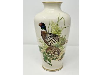 The Lenox Game Bird Vase Limited Edition Ring- Necked Pheasant By Val Roy Gerischer