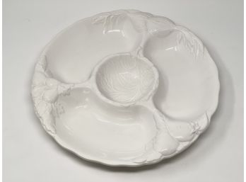 Round Ceramic Divided Serving Platter- Made In Portugal