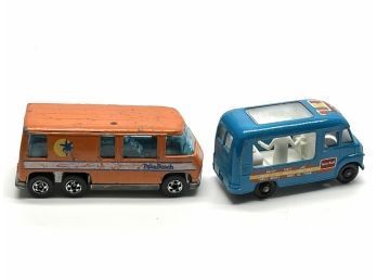 Original Matchbox Ice Cream Canteen Made In England By Lesney  & Mattel Hot Wheels GMC Motor Home