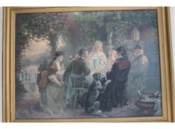 Antique German Artwork On Canvas