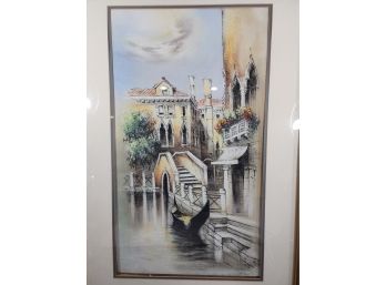 Venetian Scene Framed And Matted