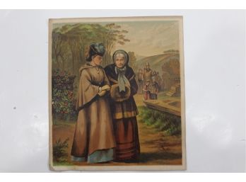 8.5 By 9.5 Litho Old And Young Ladies