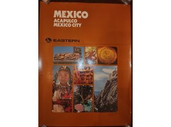 Vintage Eastern Airlines Mexico Travel Poster