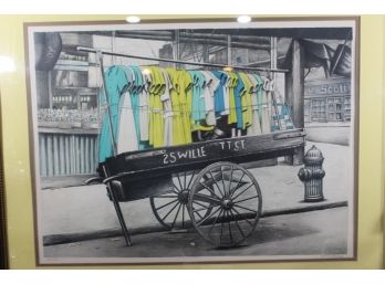 Gerry Dvorak Signed Lithograph - Cart Of Dresses