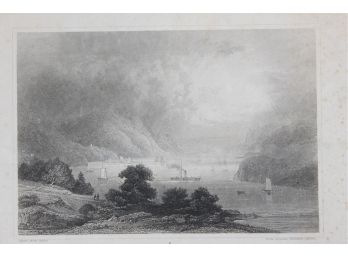 1850's 7 X 10  Engraving West Point - Hudson