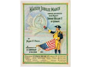 100 - Sheet Music - 1913    By Major ET Paull Who Is Also The Model For The Drawing