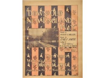 96 - Sheet Music - 1899   Down In Old New England  - Newspaper Supplement