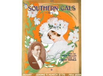 62 - Sheet Music - 1917    Southern Gals - Striking Cover Design