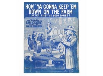 64 - Sheet Music - 1919   How You Gonna Keep Em Down On The Farm - WWI Tune