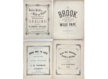 97 - Sheet Music - 4 Decorative Covers   1858, 1868, 1875, Unknown