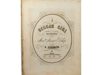 80 - Sheet Music - 1861   Beggar Girl - Disbound