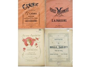 90 - Sheet Music - 1873 To 1903 -    4 Different With Decorative Covers