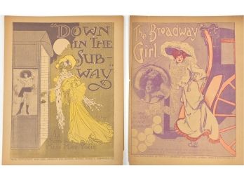 95 - Sheet Music - Newspaper Supplements - 1904  Broadway Girl,  And 1905 Subway